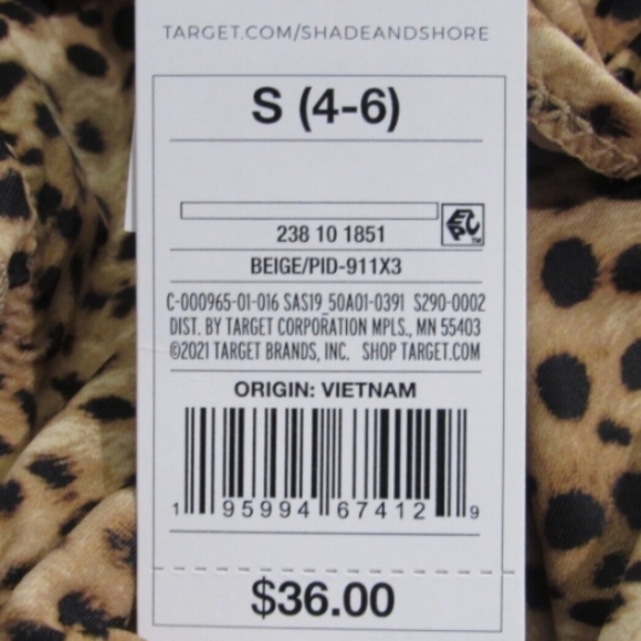 Shade & Shore Tunnel Keyhole One Piece Swimsuit - Leopard Print Size S (4-6) - Picture 7 of 16